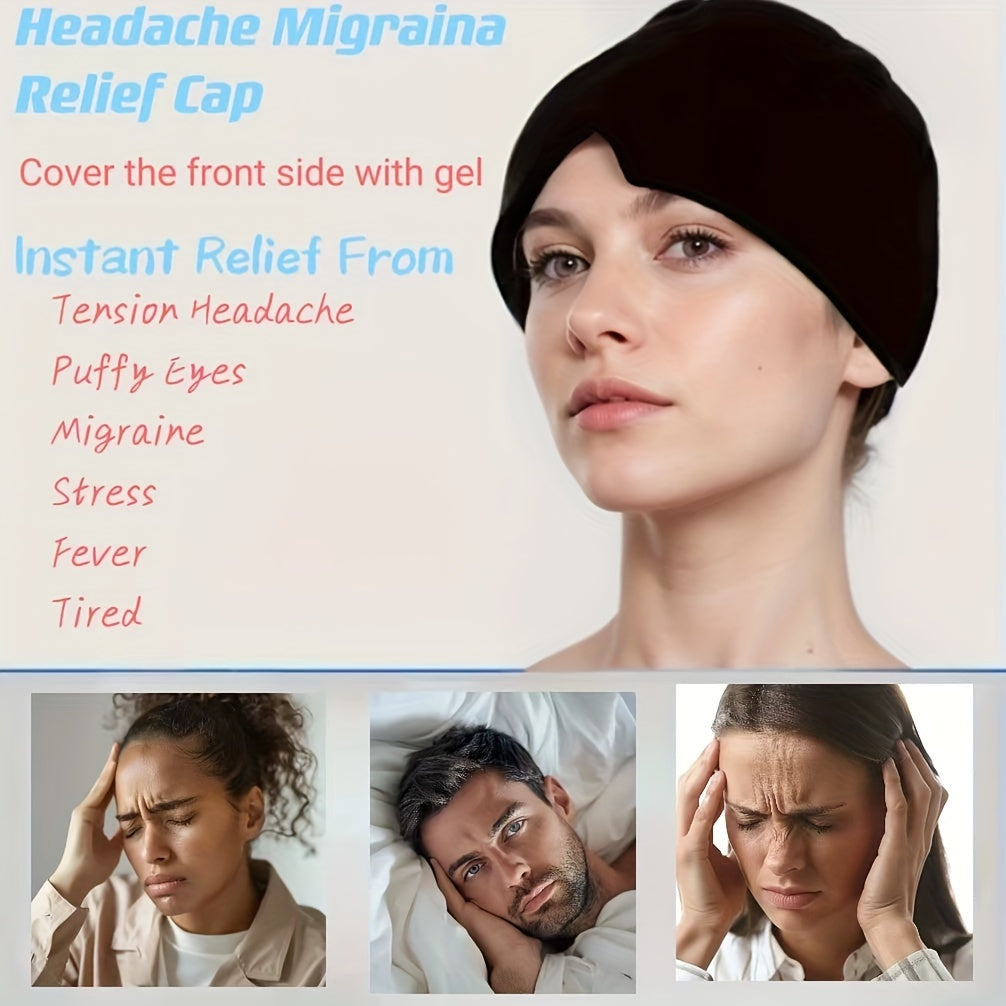 Beauty Tools
Gel Ice Pack Headache Migraine Relief Cap - Stretchable Headgear for Cold & Hot Therapy, Unscented, Use without Power, Battery-Free - Effective for Tension, Stress, Fever, Fatigue Relief