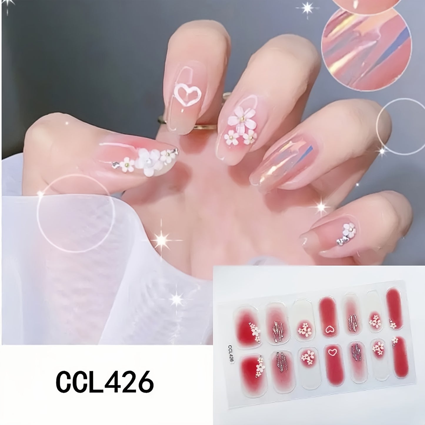 Nails
Y2K 3D Fashion Full Wrap Nail Polish Stickers, Self-Adhesive Glossy Nail Art Decals, Nail Strips For DIY Manicure