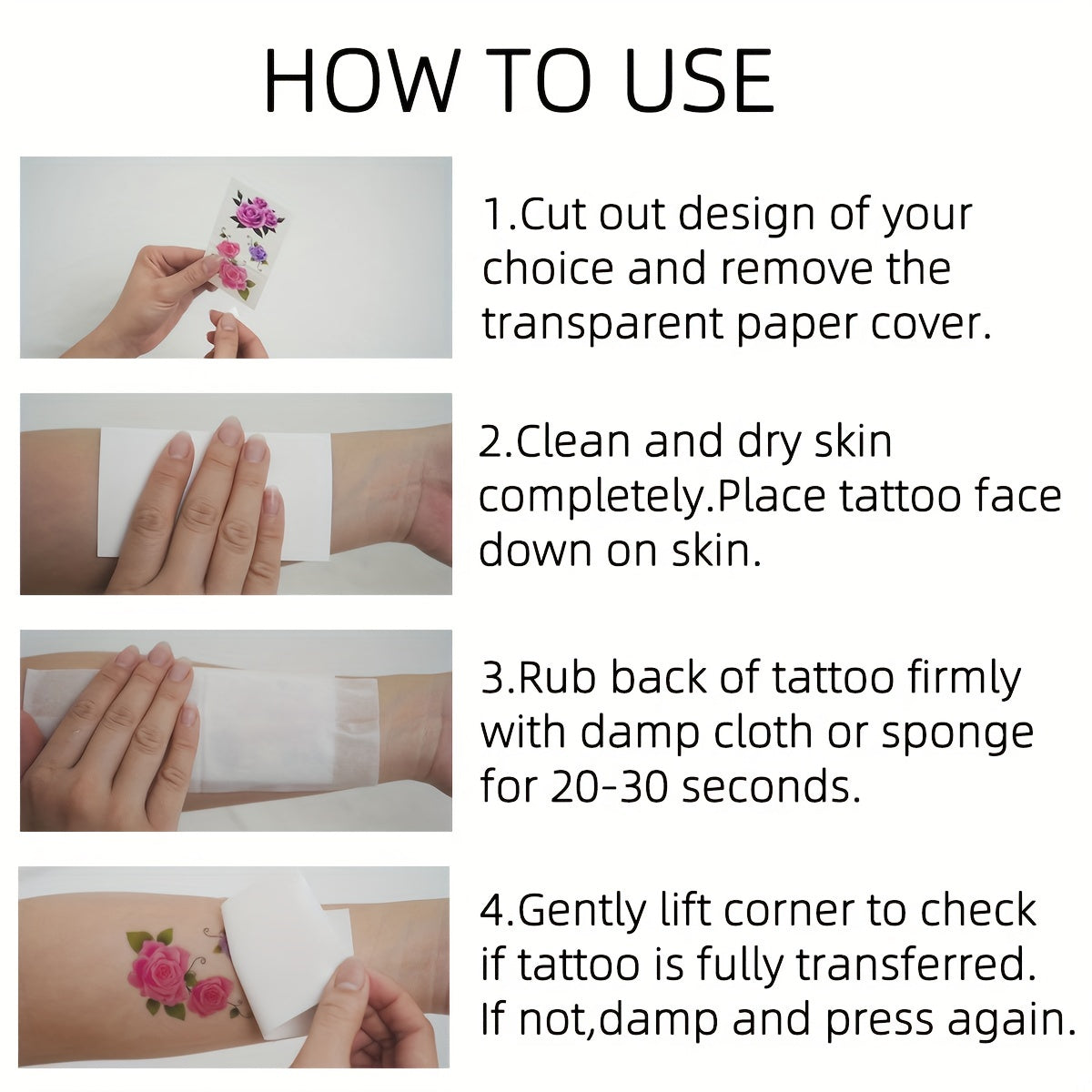 Temporary Tattoos
1 Sheet Temporary Tattoo, Blooming Pink Peony Tattoo Sticker, Waterproof Arm Shoulder Leg Body Art