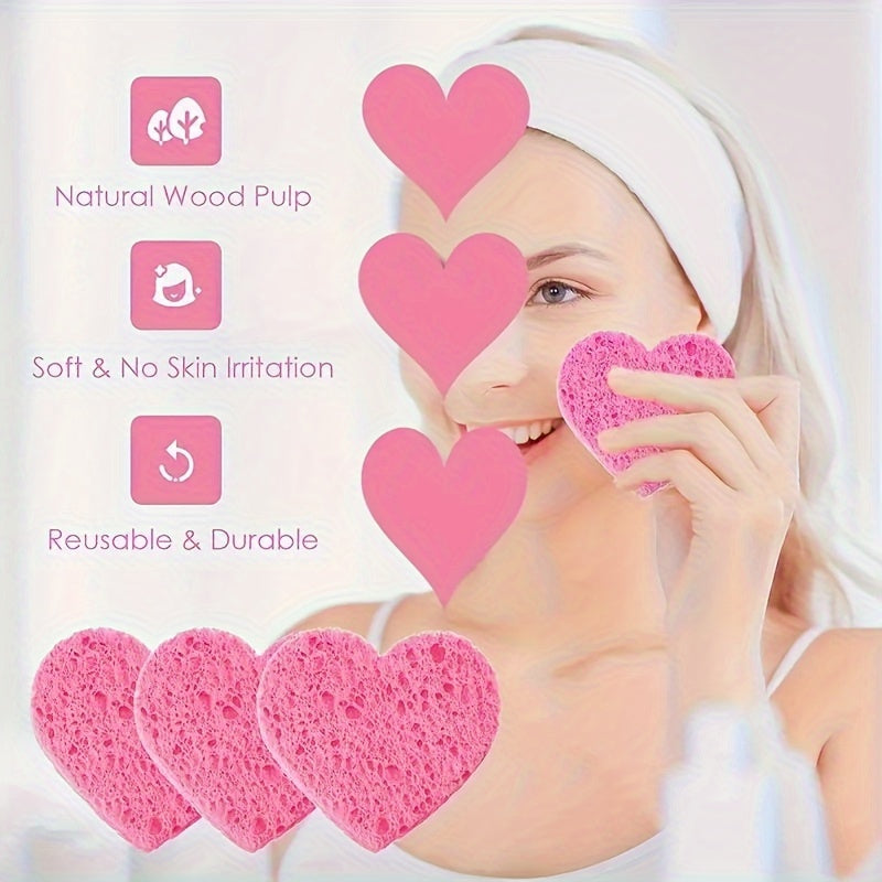 Facial care
50 Pieces Heart-Shaped Facial Sponges With Container - Natural Sponge Pads For Washing, Cleansing, Exfoliating, And Makeup Removal