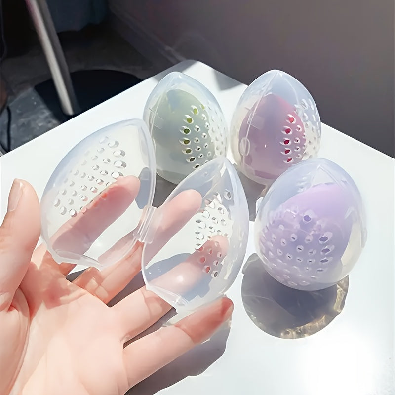 Makeup bags & Storage
1/2pcs Protective Makeup Sponge Travel Case - Breathable Beauty Blender Holder Clear Storage Box - Travel Accessories