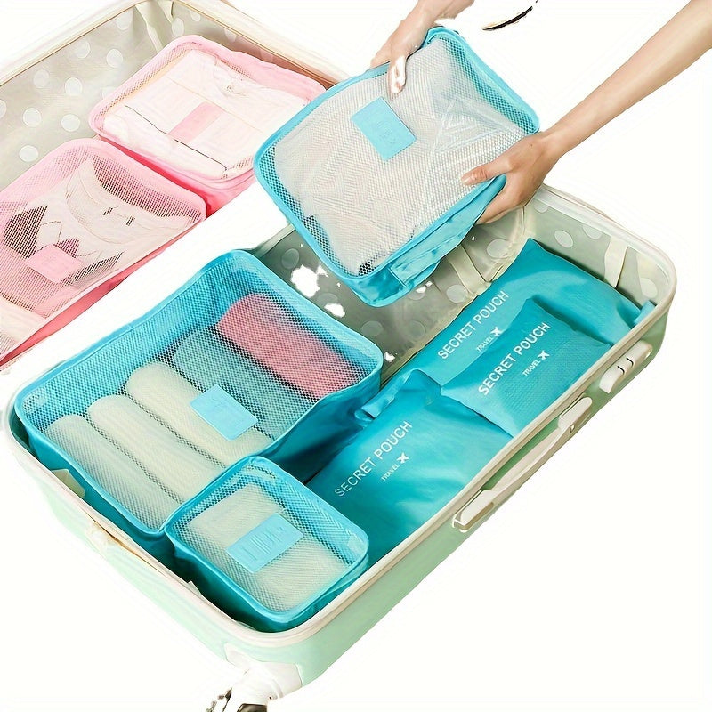 Makeup bags & Storage
6pcs Travel Organizer Set - Waterproof Polyester, Odorless, For Shoes, Clothes & Accessories