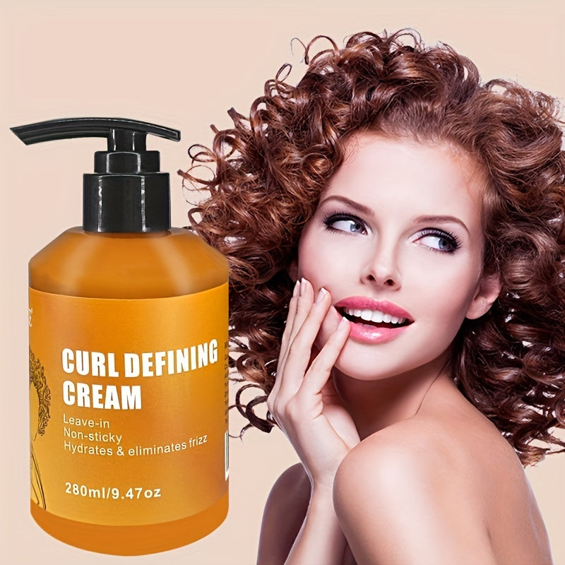 Hair Care
280ml Curl Defining Cream With Argan Oil, Leave-in Conditioning Cream, Defines And Leaves Strong Curly Hair, Enhances Shine And Hydrates Without Sticky Residue