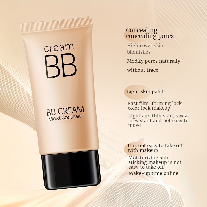 Makeup Waterproof BB Cream Full Coverage Concealer, Natural/Ivory 1.41OZ, Long Lasting Foundation Make Up, Oil Control, Even Skin Tone, Hide Pores, Christmas Gift