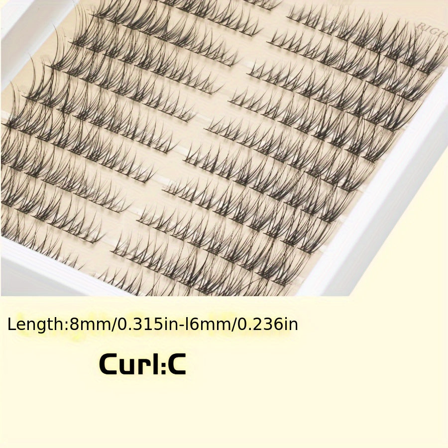 False Eyelashes
One Two Three False Eyelashes Extension Kit - Natural Cat Eye & Cross Cluster C Curl Lashes, 0.07mm Thickness, 6-18mm Length, Easy to Apply & Reusable for Beginners