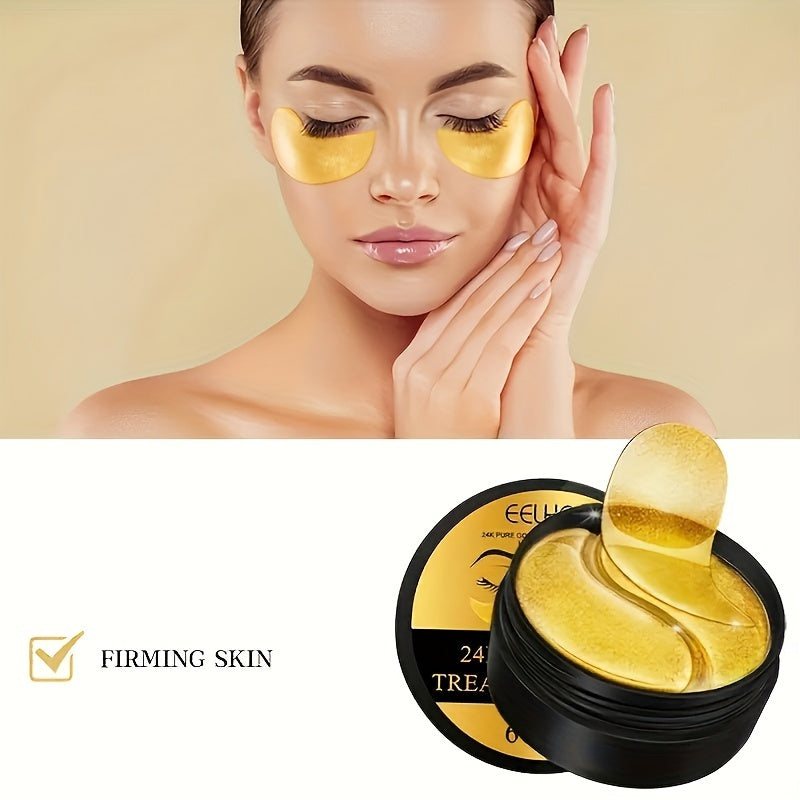 Personal Care
60pcs 24K Golden Eye Mask, Firming Eye Mask With Collagen, Hyaluronic Acid & Feverfew Extract, Hydrating & Firming, Smooth Fine Lines