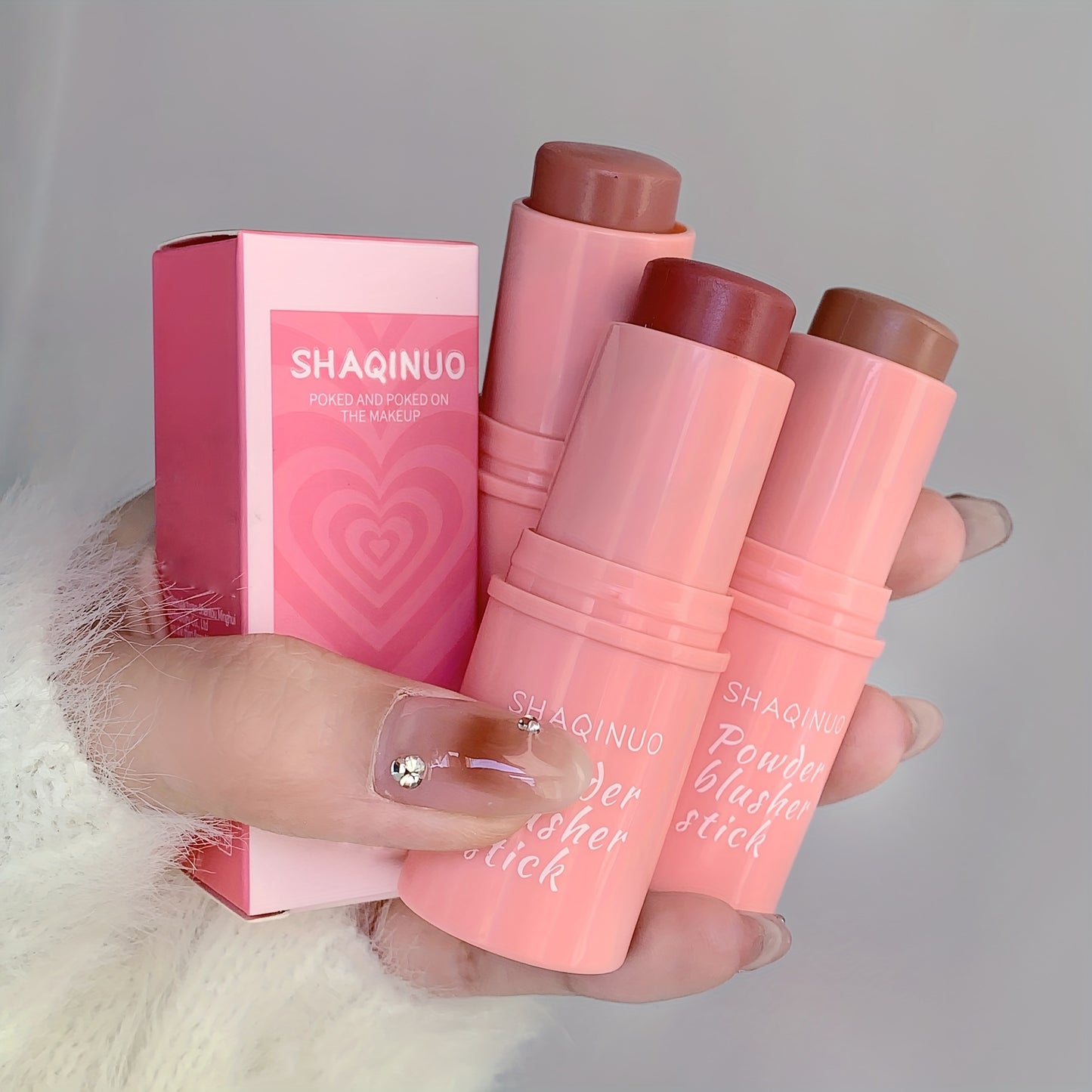 Makeup Cream Blush Stick With Low Saturation And Smooth Vitality, Waterproof Three-dimensional Brightening Skin Tone As A Base, Enhancing Color Rouge, Soft Fog And Matte Nature, A Valentine's Day Gift Mother's Day Gift