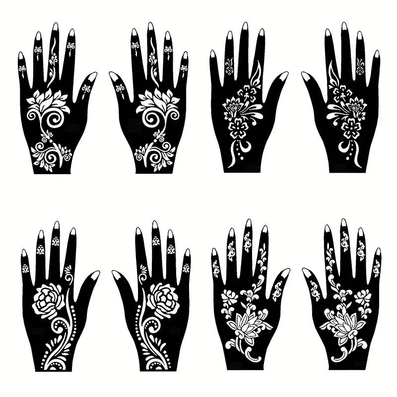 Temporary Tattoos
Tattoo Stencil Women Normal Size Temporary Tattoo Templates Body Art Designs Self-Adhesive Reusable Hand Tattoo Stencils Stickers Flower For Adults Women Left And Right Hands Kit Body Paint DIY