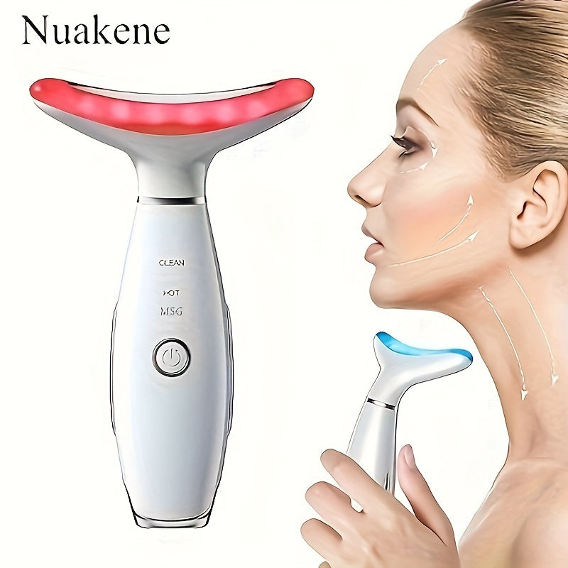 Beauty Tools
Rechargeable Facial And Neck Massager With Tri-Color LED And Heating Mode, Neck And Facial Skin Massage Care Tool, Gifts For Women, Mother's Day Gift