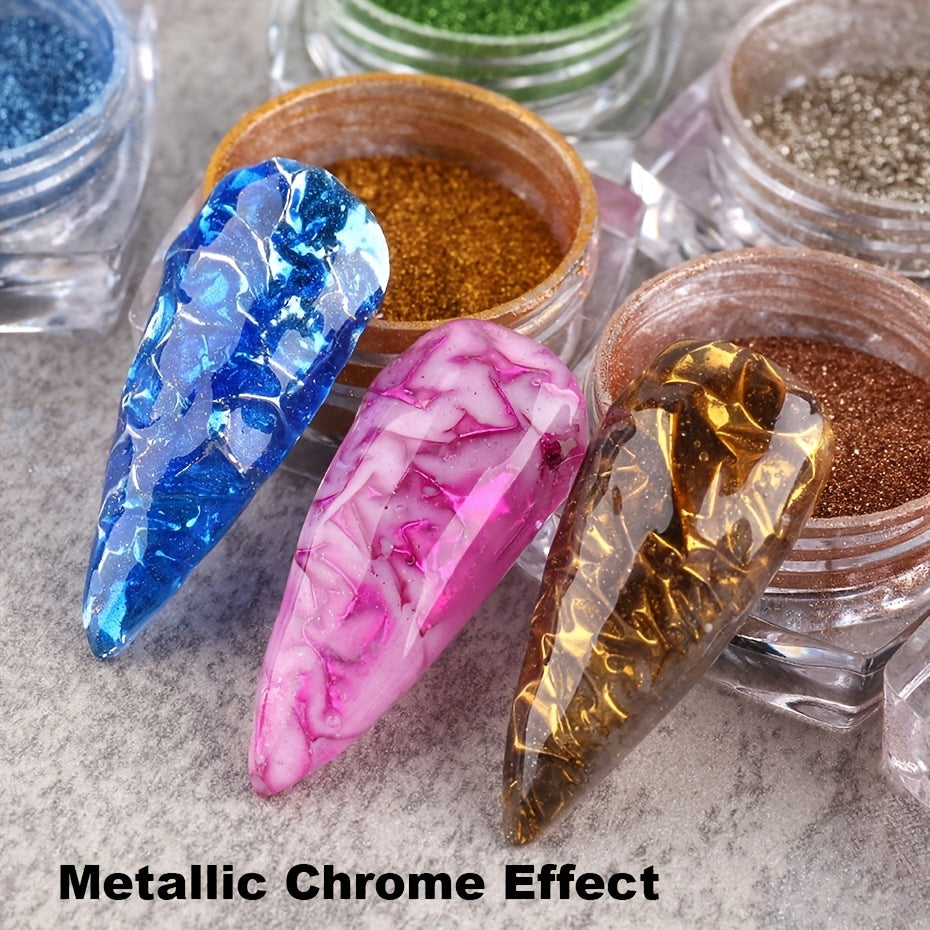 Nails
23pcs Metallic Chrome Nail Powder Set Y2K Magic Mirror Decor Rubbing Glitter Pigment Flakes Manicure Accessories