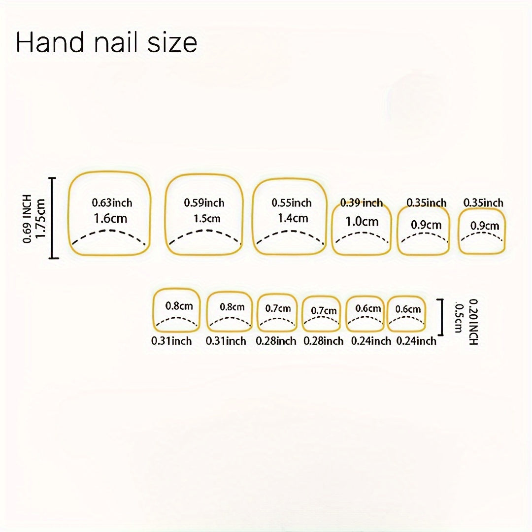 Nails
24 Pieces - Simple Commute Pink and White Graduated Foot Nail Artificial Nails