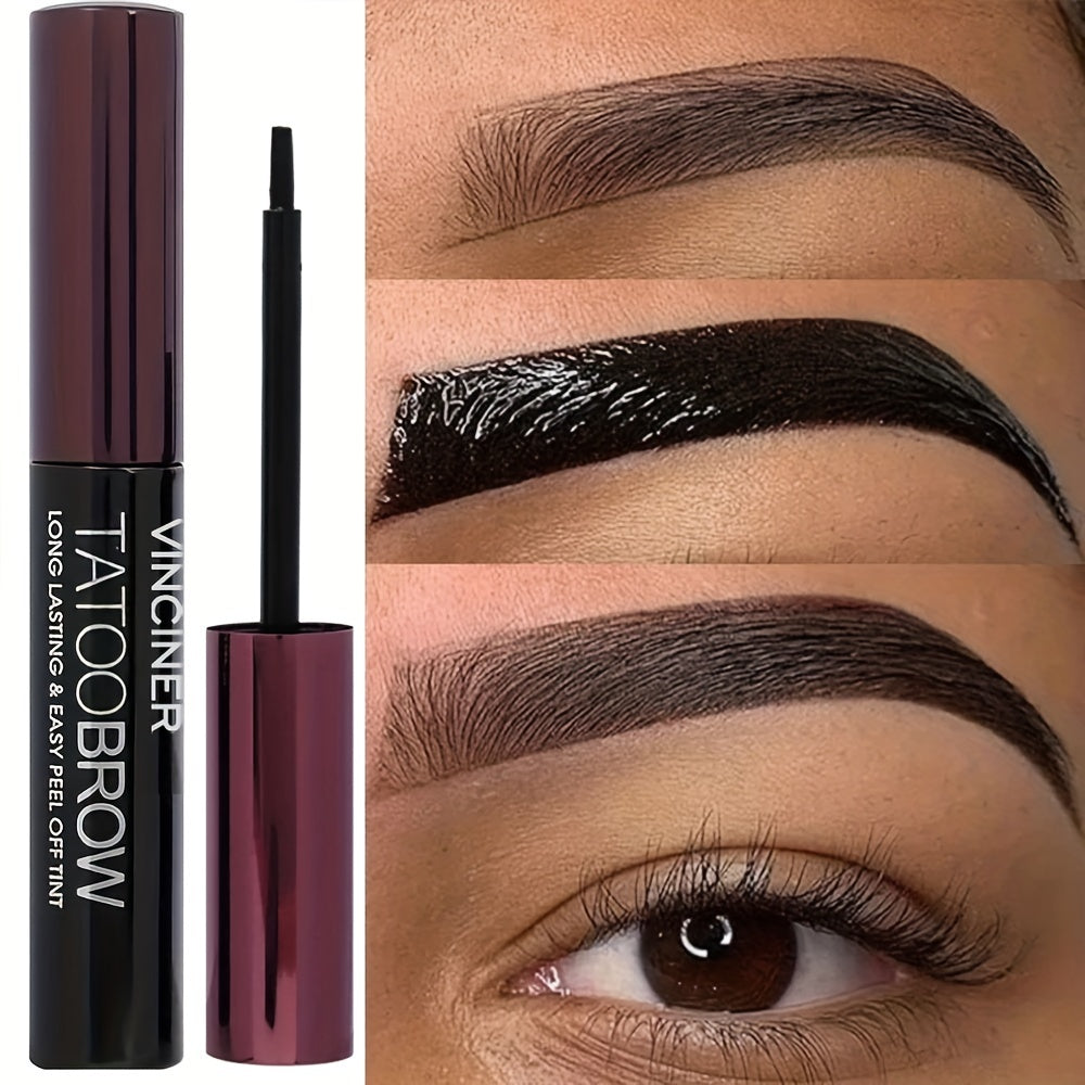 Makeup Waterproof Dye Eyebrow Gel Semi-Permanent Long Lasting Black Brown Eyebrow Tattoo Tint Sweatproof Film Forming Tearing Off Eyebrow Cream