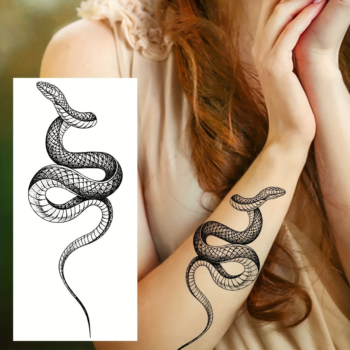 Temporary Tattoos
1 Sheet 3D Snake Temporary Tattoos For Women Arm Legs, Waterproof Serpent Fake Tattoo Sticker, Realistic Body Art