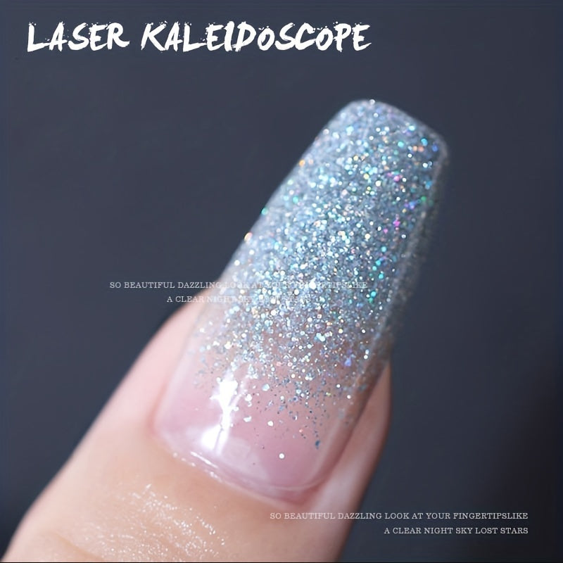 Nails
Holographic Glitter Gel Nail Polish Shiny Sparkle UV LED Soak Off Laser Gel Polish, DIY Nail Art Gel Polish Varnish