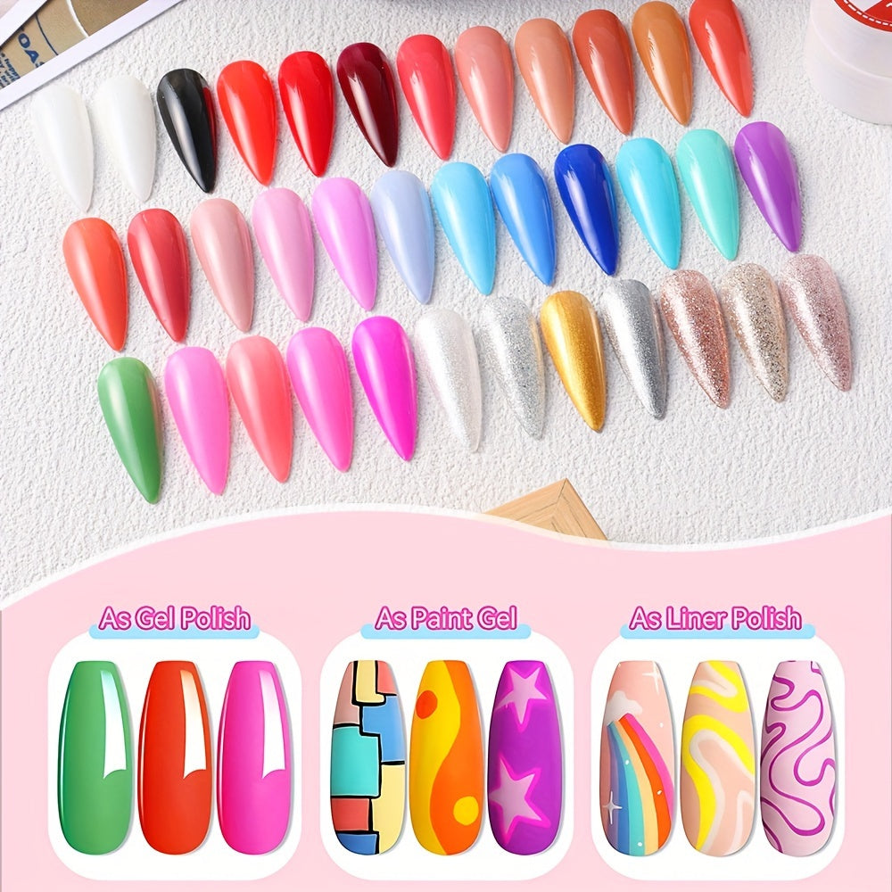 Nails
36 Bottles/Set 8ml Colorful Nail Painting Gel Glitter Polish Line Drawing Gel, Nail Art Varnish Semi Permanent Soak Off LED/UV For Nail Art Lacquer Gel