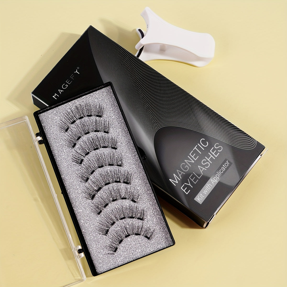 False Eyelashes
2 Pairs Of Magnetic False Eyelashes With Applicator, Cat Eye Lashes, No Glue, Reusable Magnetic Lashes, Natural And Thick, Suitable For Daily Parties